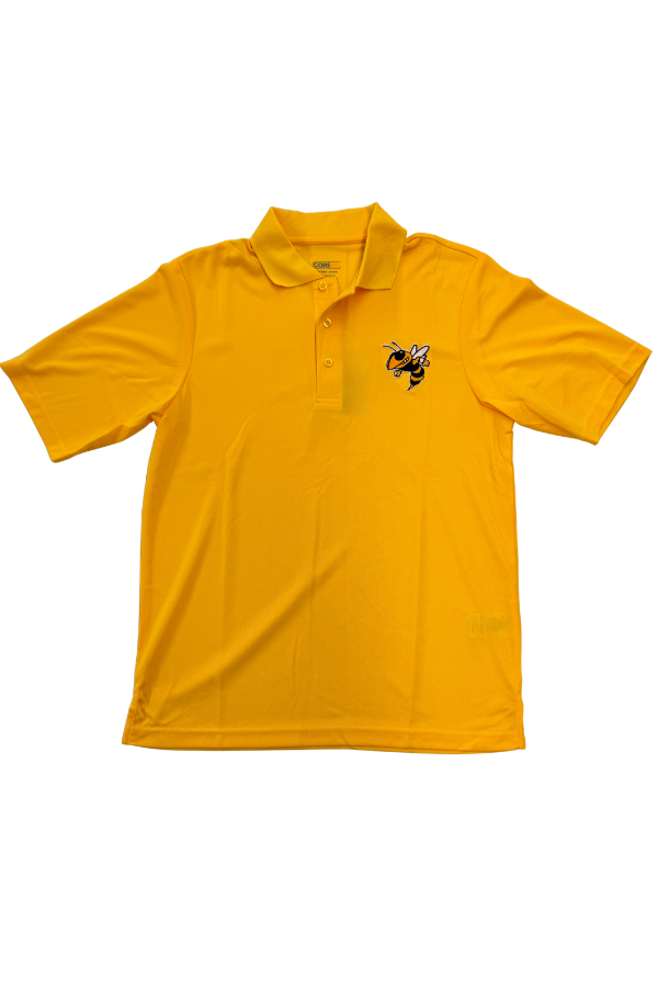 Men's Gold Embroidered Yellow Jacket Polo