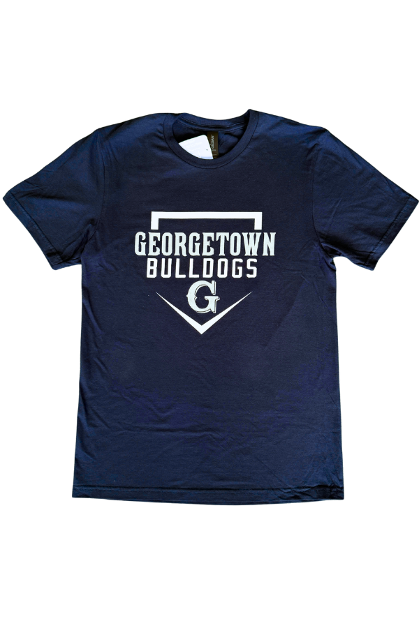 GHS Bulldogs Home Plate Navy Short Sleeve T-Shirt